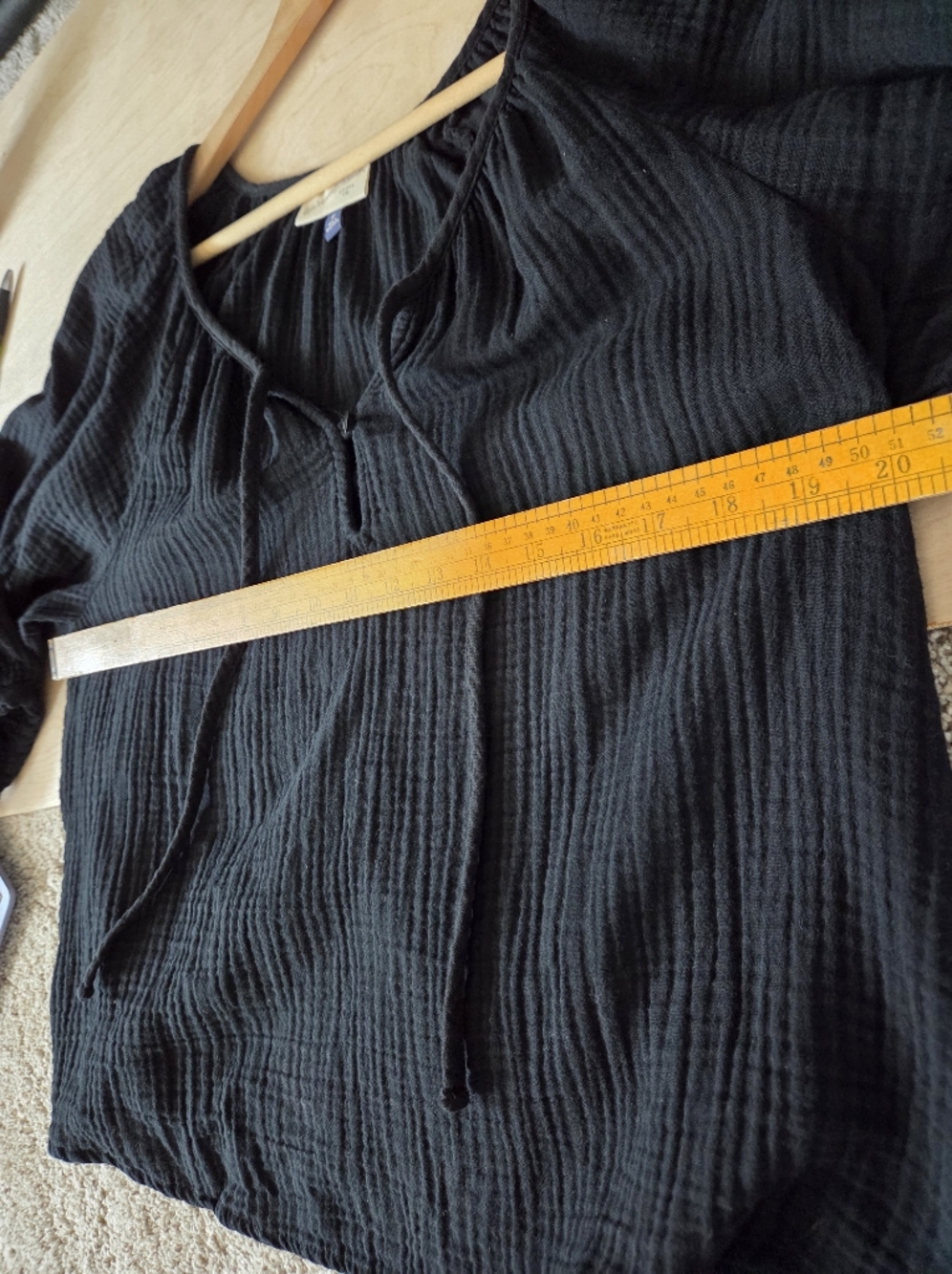 Universal Thread BlackCotton Guazdle Puff Long Sleeve Blouse - Picture 5 of 10